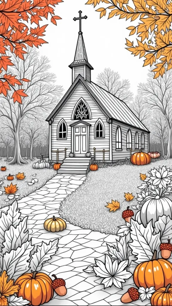 christian autumn coloring pages